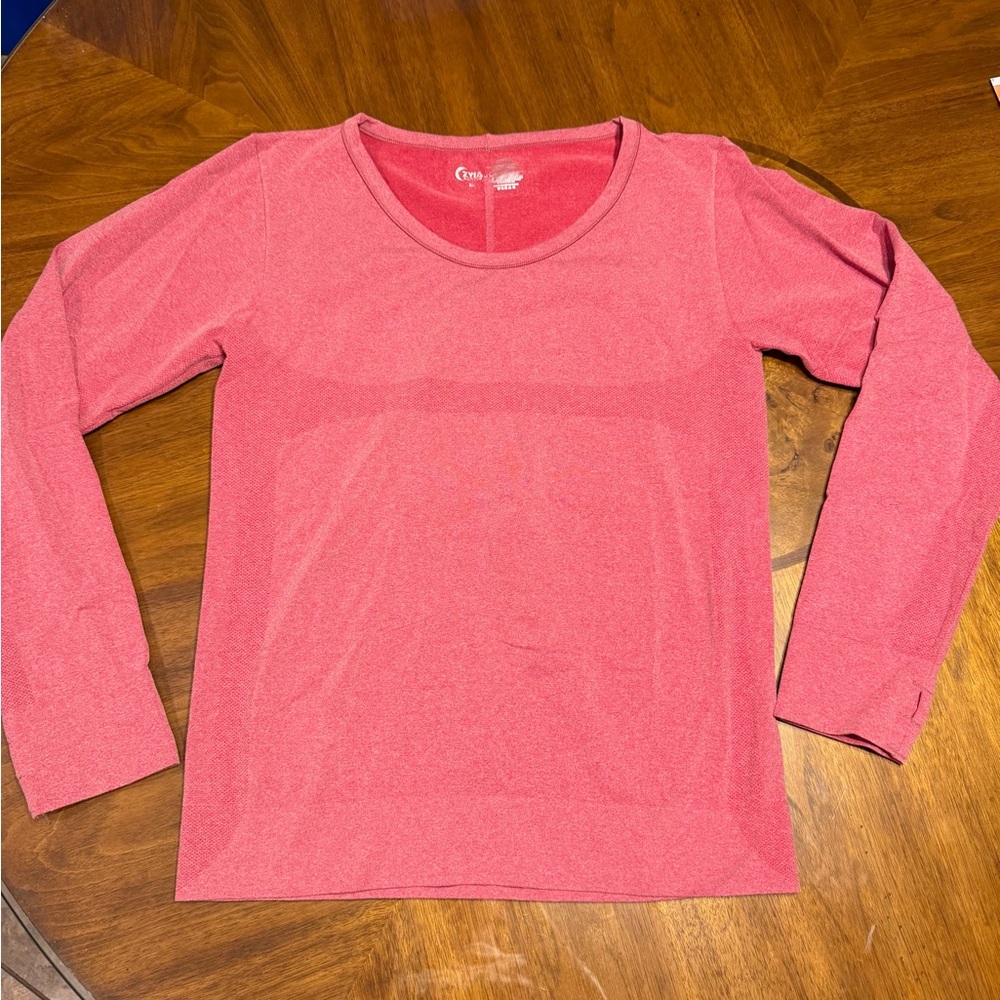 ZYIA Active Long Sleeve Performance Top Red (XL)